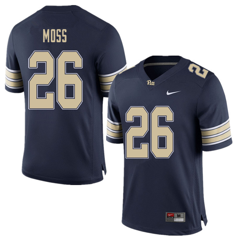 Men #26 Chawntez Moss Pittsburgh Panthers College Football Jerseys Sale-Home Blue